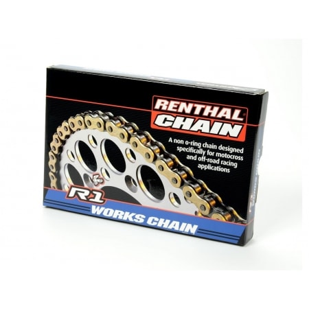 Chaîne de transmission RENTHAL 520 R1 Works 118 maillons or/noir - Transmission RENTHAL