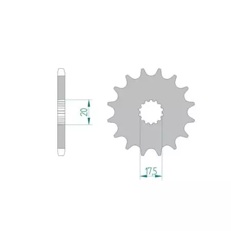 Pignon Afam 14 dents acier anti-boue type 21202 pas 520 Yamaha 85 YZ