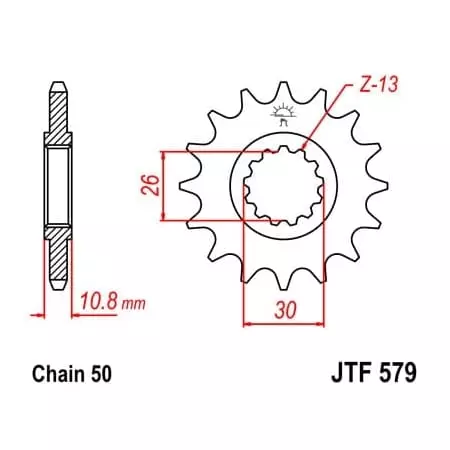 Pignon JT Sprockets 18 Dents Acier Pas 530 Type 579