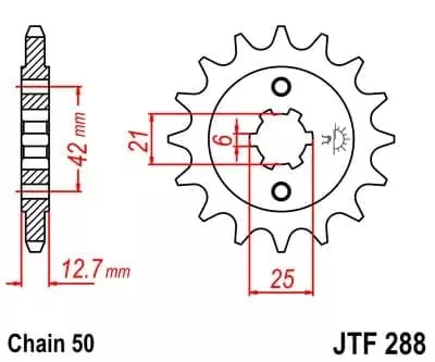 Pignon JT Sprockets 17 Dents Acier Pas 530 Type 288