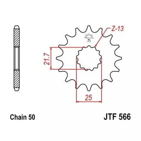 Pignon JT Sprockets 15 Dents Acier Pas 530 Type 566