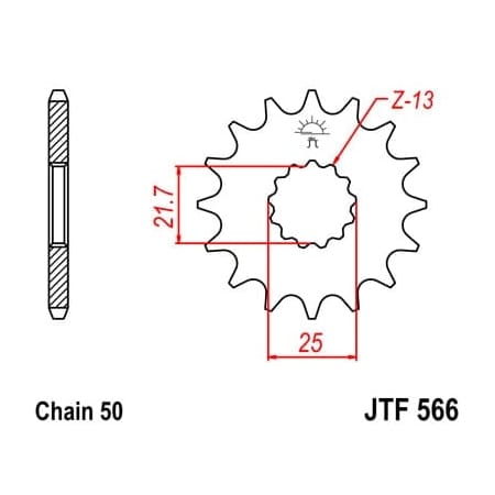 Pignon JT Sprockets 12 Dents Acier Pas 530 Type 566