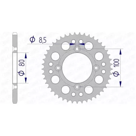 Couronne Afam 36 dents alu pas 420 type 11101N Honda