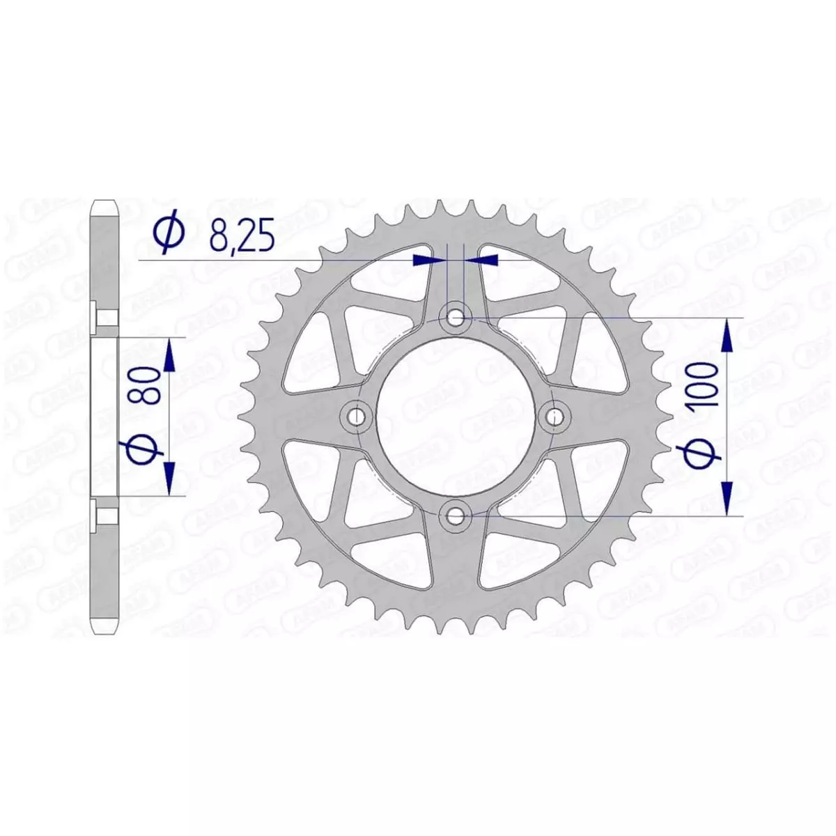Couronne Afam 41 dents alu pas 520 type 93320