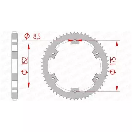 Couronne Afam 53 dents acier pas 428 type 12207 Yamaha