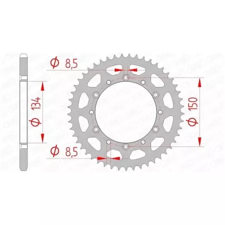 Couronne Afam 48 dents acier pas 520 type 16204 Kawasaki