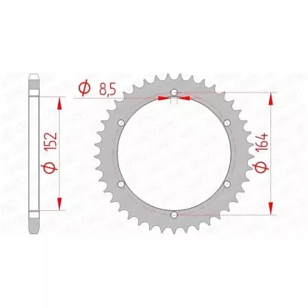 Couronne Afam 42 dents acier pas 520 type 12502