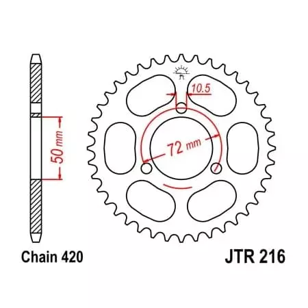Couronne JT Sprockets 45 Dents Acier Pas 420 Type 216
