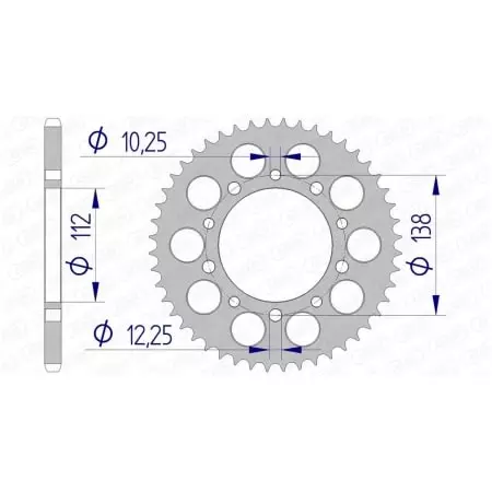 Couronne Afam 50 dents alu pas 520 type 11509