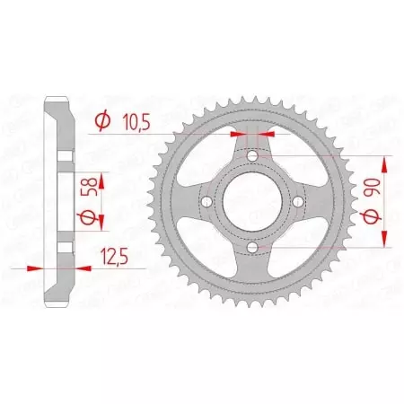 Couronne Afam 50 dents acier pas 428 type 10216 Honda