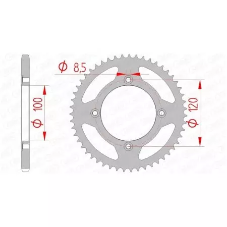 Couronne Afam 51 dents acier pas 420 type 38101 Beta 50RR