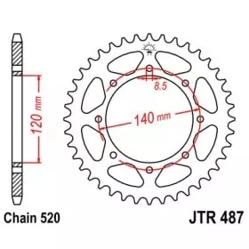 Couronne JT Sprockets 43 Dents Acier Pas 520 Type 487