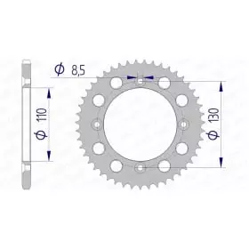 Couronne Afam 56 dents type 11104 pas 420 alu HONDA CR 80 R
