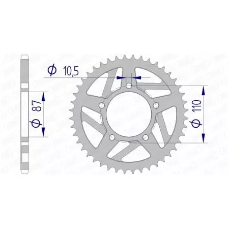 Couronne Afam 45 dents alu pas 520 type 15405 Suzuki