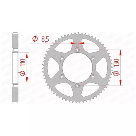 Couronne Afam 62 dents acier pas 420 type 116100 CPI