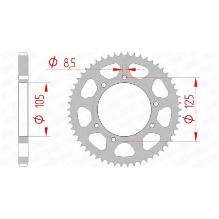 Couronne Afam 60 dents acier pas 428 type 47200