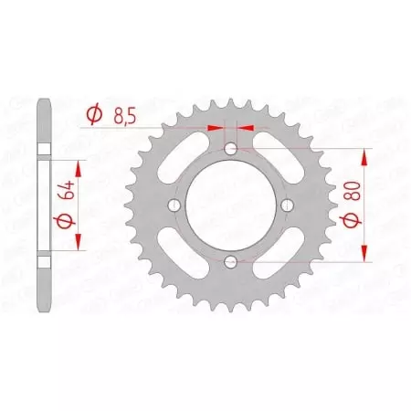 Couronne Afam 32 dents acier pas 420 type 12101 Yamaha