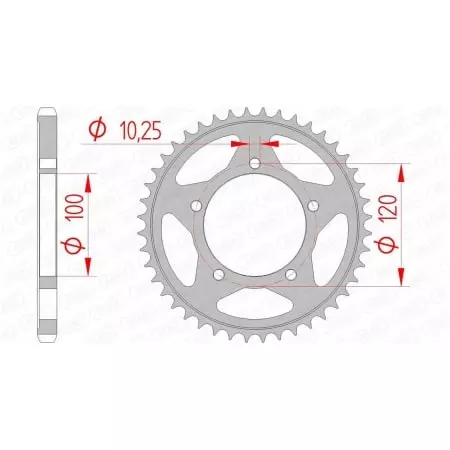 Couronne Afam 44 dents acier pas 525 type 35802 Aprilia