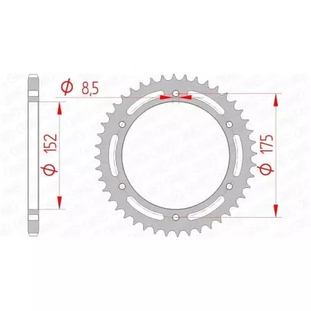 Couronne Afam 43 dents acier pas 520 type 12301 Yamaha