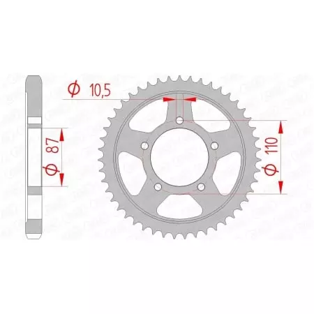 Couronne Afam 44 dents acier pas 530 type 14601 Suzuki