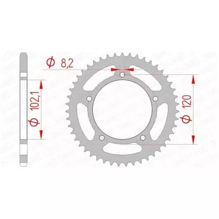 Couronne Afam 47 dents acier pas 420 type 35104 Aprilia