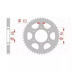 Couronne Afam 42 dents acier pas 428 type 16201