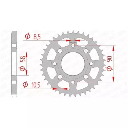 Couronne Afam 37 dents acier pas 428 type 10201