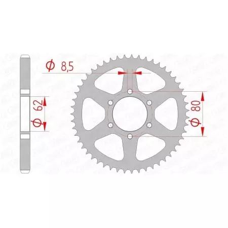 Couronne Afam 50 dents acier pas 428 type 12208 Yamaha