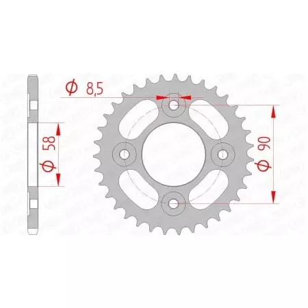Couronne Afam 34 dents acier pas 420 type 10117 Honda MSX125