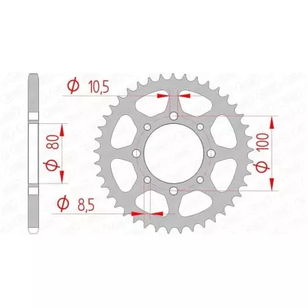 Couronne Afam 41 dents acier pas 520 type 14312 Suzuki
