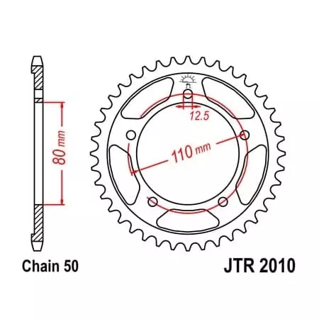 Couronne JT Sprockets 43 Dents Acier Pas 530 Type 2010