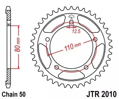 Couronne JT Sprockets 43 Dents Acier Pas 530 Type 2010