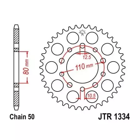 Couronne JT Sprockets 43 Dents Acier Pas 530 Type 1334