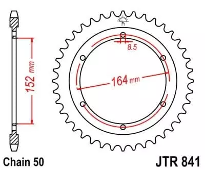 Couronne JT Sprockets 42 Dents Acier Pas 530 Type 841