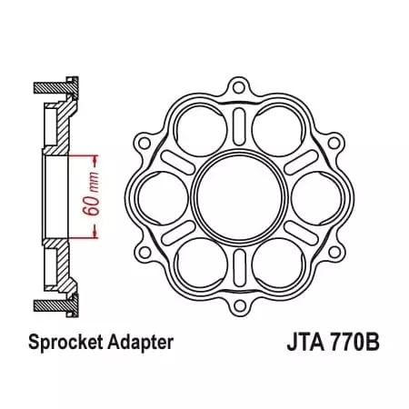 Support de couronne JT Sprockets 6 Silentblocs Ducati Panigale/Monster - Transmission JT SPROCKETS