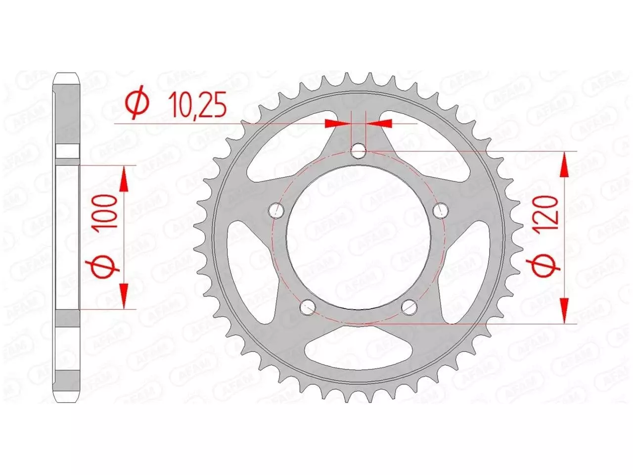 Couronne Afam 41 dents acier pas 525 type 35802 Aprilia