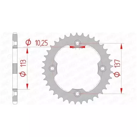 Couronne Afam 36 dents acier pas 520 type 14412 Suzuki