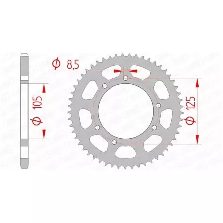 Couronne Afam 48 dents acier pas 420 type 47103