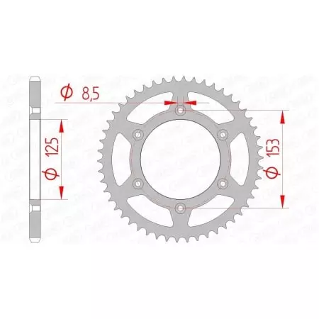 Couronne Afam 47 dents acier pas 520 type 10212