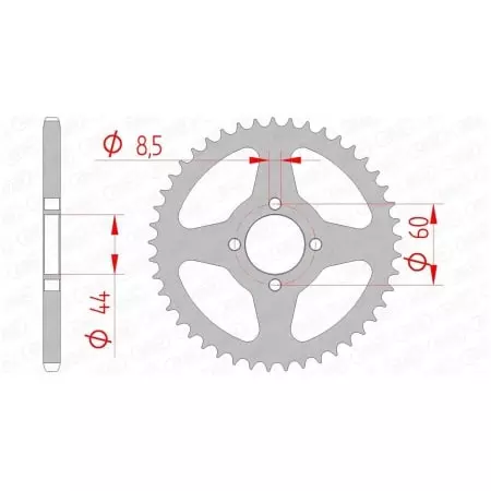 Couronne Afam 48 dents acier pas 420 type 12100