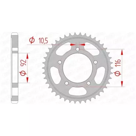 Couronne Afam 41 dents acier pas 530 type 16900 Kawasaki ZZR1400