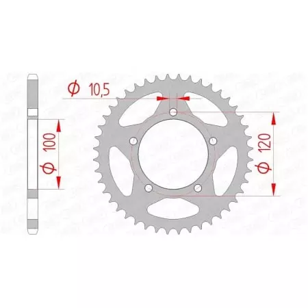 Couronne Afam 40 dents acier pas 520 type 35801
