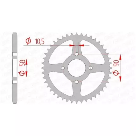 Couronne Afam 42 dents acier pas 520 type 10221