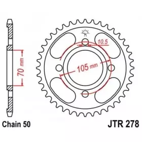 Couronne JT Sprockets 38 Dents Acier Pas 530 Type 278