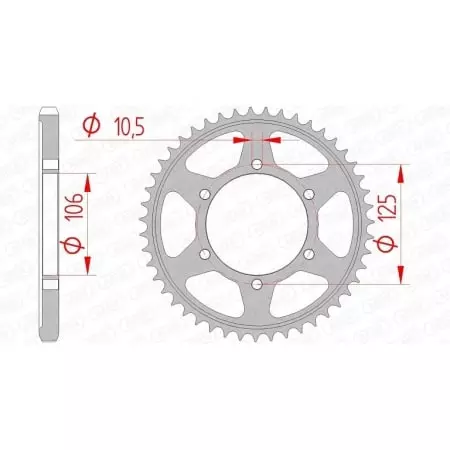 Couronne Afam 37 dents acier pas 525 type 86605 Triumph Bonneville 1200