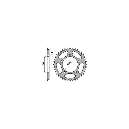 Couronne PBR 47 Dents Acier Standard Pas 520 Type 4396