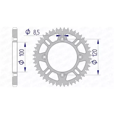 Couronne Afam 50 dents alu pas 428 type 15104