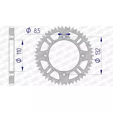 Couronne Afam 49 dents alu pas 428 type 72102 KTM SX