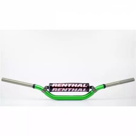 Guidon diam 28,6mm avec barre RENTHAL Twinwall replica Villopoto/Stewart vert/mousse noire - Poste de pilotage RENTHAL