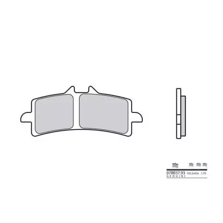Plaquettes De Frein Avant Brembo Organique - 07Bb37Rc - Freinage BREMBO